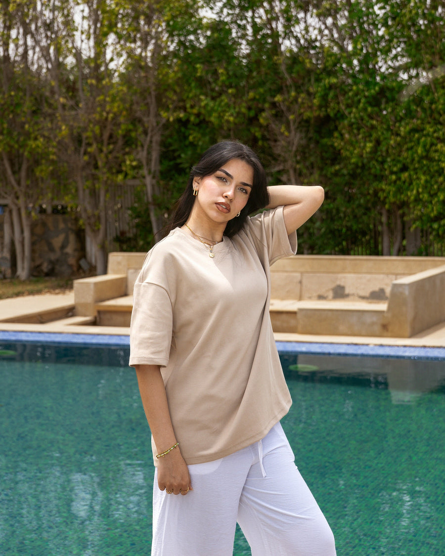 Essential Tee — Sandstone Beige