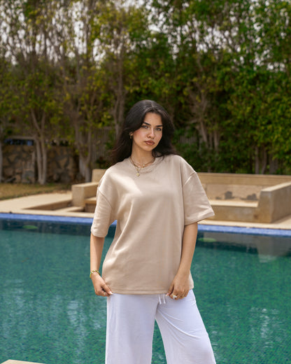 Essential Tee — Sandstone Beige