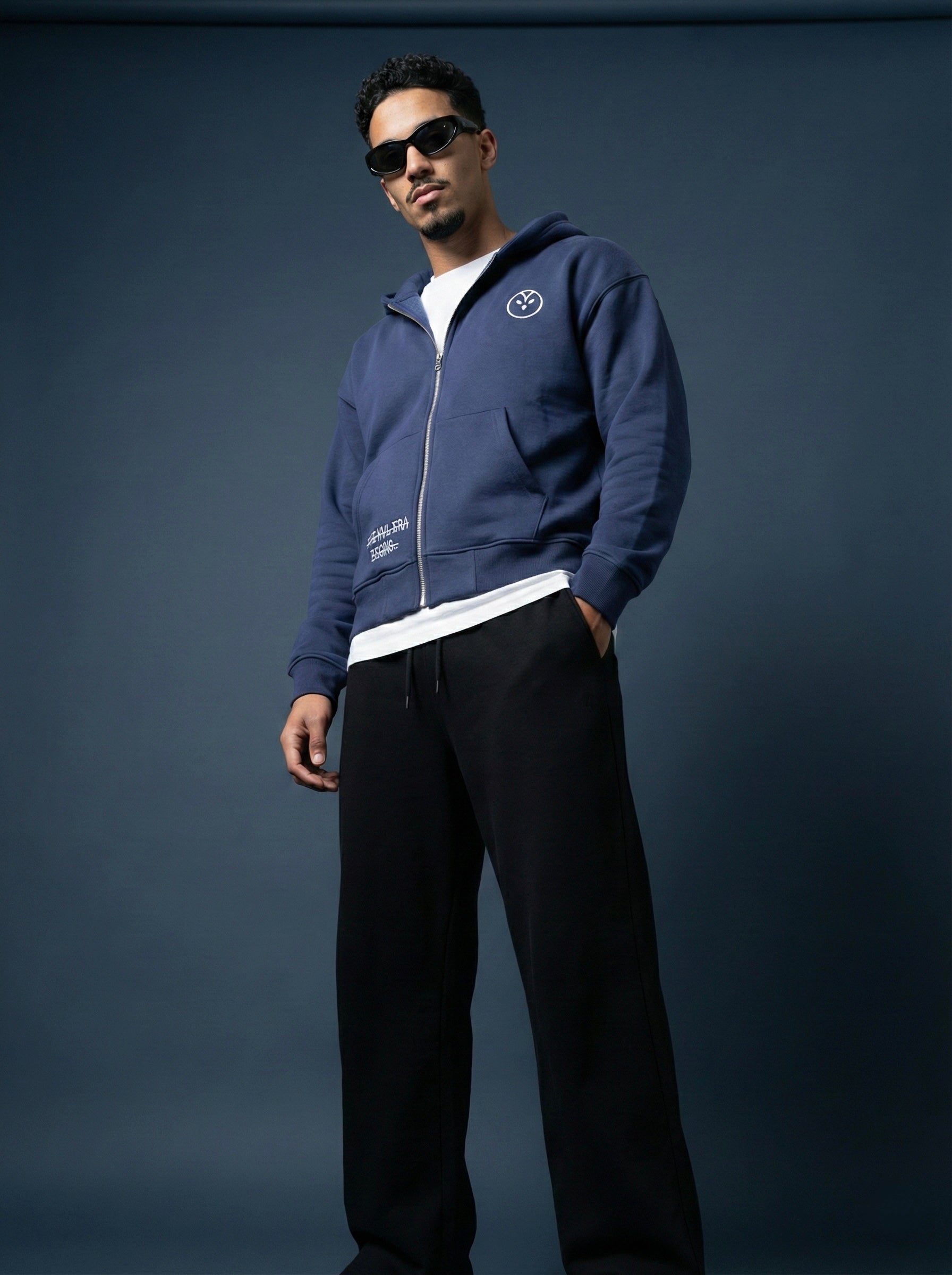 KVL ARCHIVE 01 // ZIP-UP NVY HOODIE