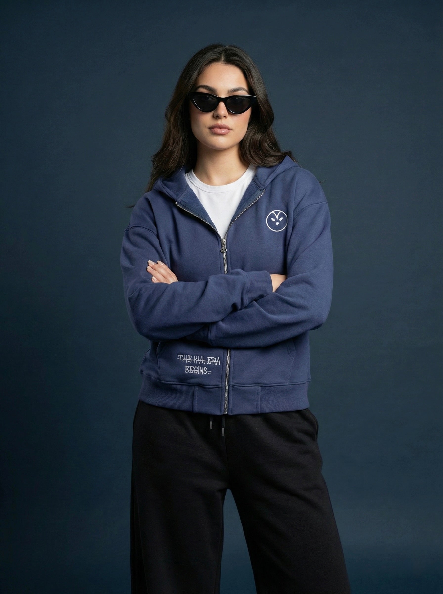 KVL ARCHIVE 01 // ZIP-UP NVY HOODIE