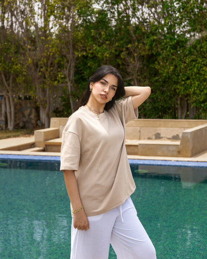 Essential Tee — Sandstone Beige